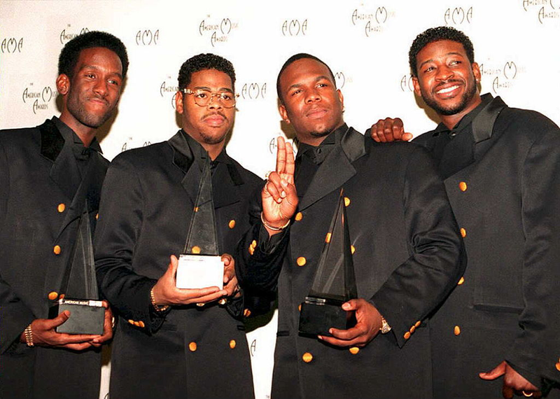Members of Boyz II Men (Shawn Stockman, Nate Morris, Wayne Morris and Michael McCary) in 1995 (Vince Bucci/AFP/Getty Images)